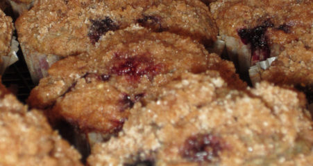 The boys LOVE these Blueberry Crumble Muffins – and they are healthy too! (= www.ShenaLeonard.com: Messy Table, Creative House