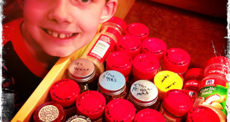 Spice Drawer Organization. (=