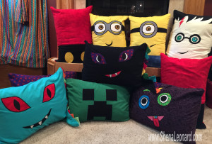 We dropped off some Reading Pillows for the little guy's classroom today. This year's assortment includes Harry Potter, dragons, monsters, Minions, Mickey Mouse and a Minecraft Creeper. (=