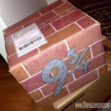 Care Packages are FUN - both to send and to receive. And, I think they're even more fun when they come in a decorated box. (= The boys and I put together a Harry Potter Care Package for a cousin, and I thought making the box look like Platform 9 3/4 would be super fun!